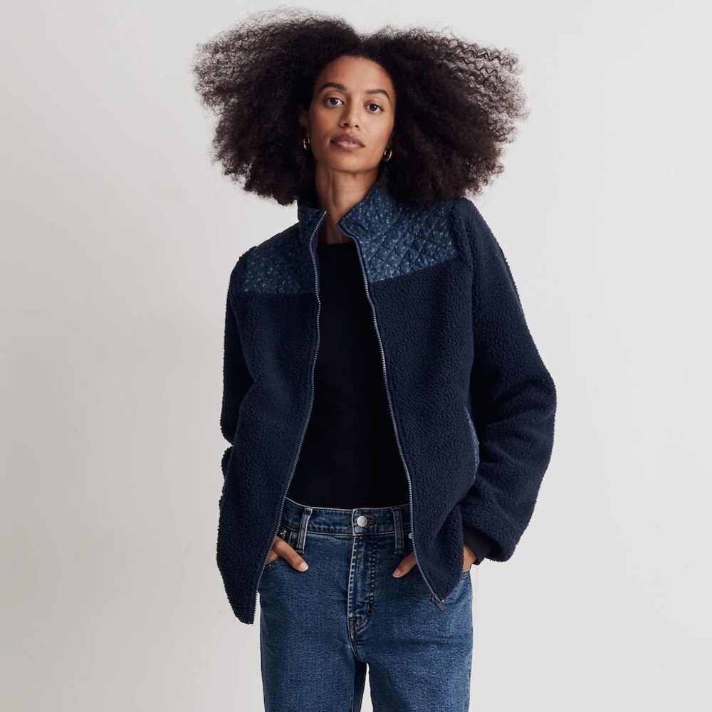 Madewell (Re)sourced Sherpa Zip-Front Jacket Women’s Size Small